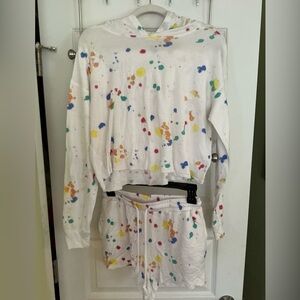 Colsie Paint Splatter Sweatshirt and Shorts Set